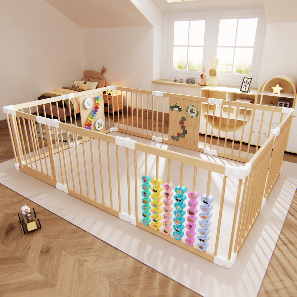 YZNVCG WOODEN BABY PLAYPEN 84*57*24inch